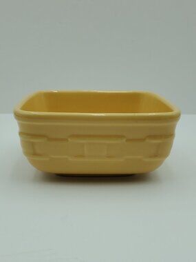Longaberger Woven Traditions Butternut Soft Square Small Bowl Soup Cereal Bowl
